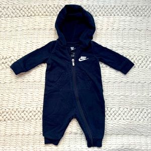 Navy Zip-Up Nike romper - 3 Months